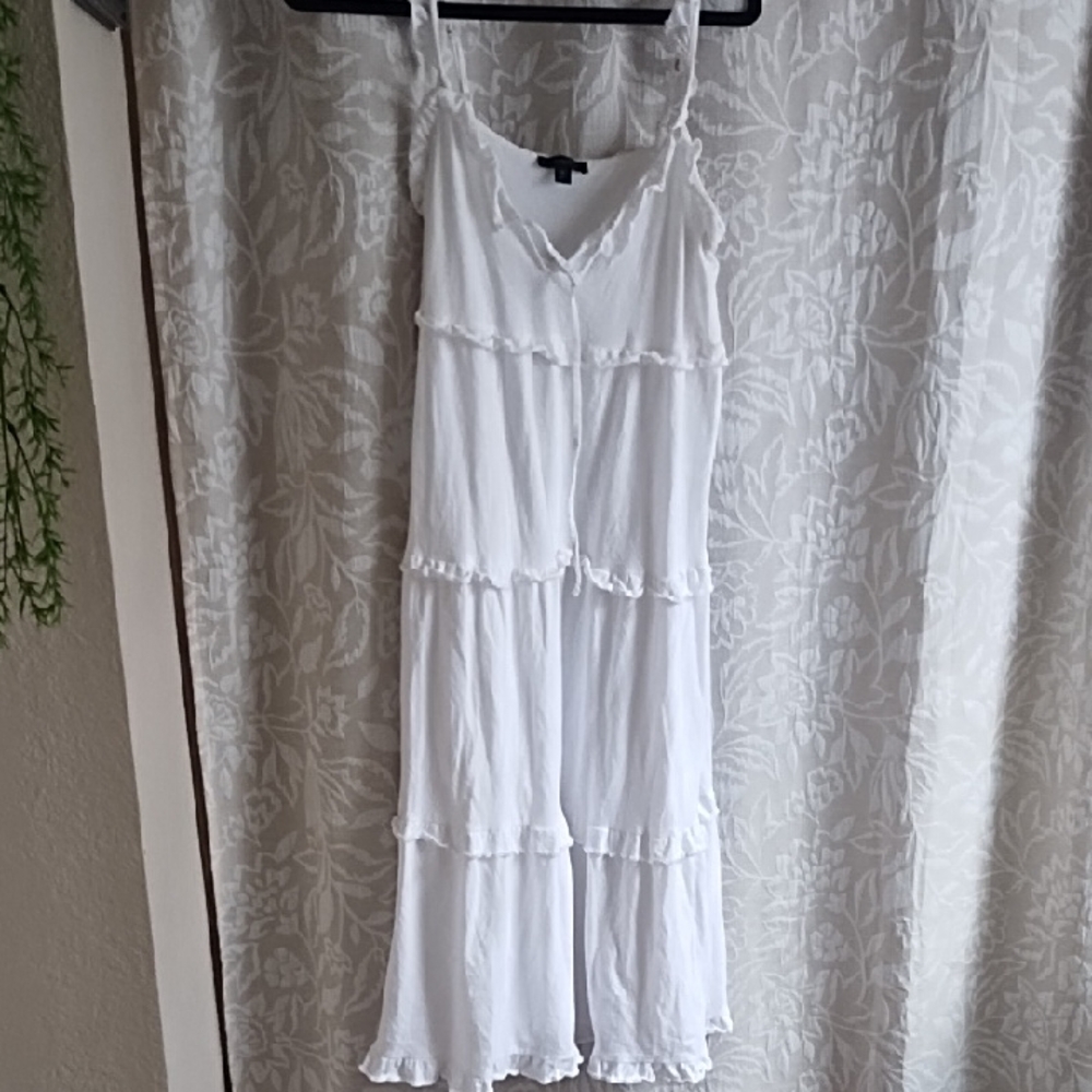 J. Crew White Tiered Maxi Dress